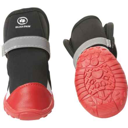 Silver Paw Easy Fit All-Terrain Dog Sneaker Boots in Red/Black