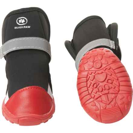 Silver Paw Easy Fit All-Terrain Dog Sneaker Boots in Red/Black