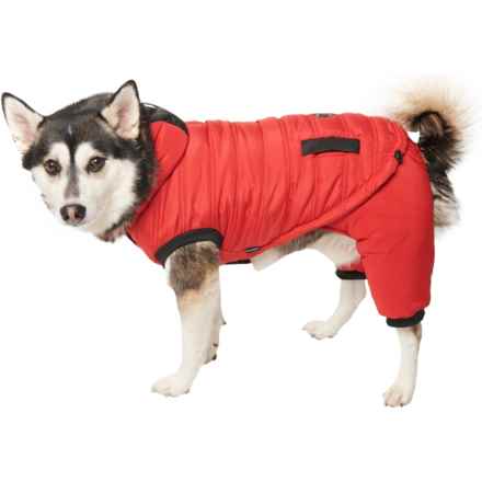 Silver Paw Full-Body Dog Snowsuit - 2-Piece in Red