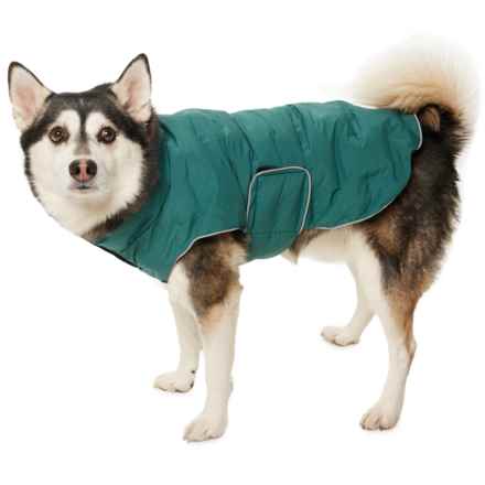 Silver Paw Heat Seal Quilted Puffer Dog Jacket - Insulated in Teal