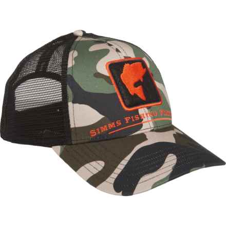 Simms Bass Icon Trucker Hat (For Men) in Woodland Camo