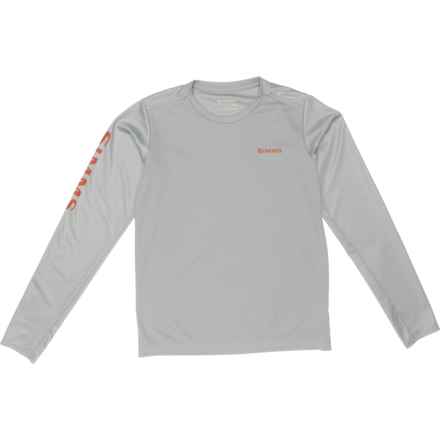 Simms Big Boys Solar Tech Sun Shirt - UPF 30+, Long Sleeve in Cinder/Bass
