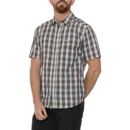 Simms Big Sky Shirt - UPF 50+, Snap Front, Short Sleeve in Black Plaid