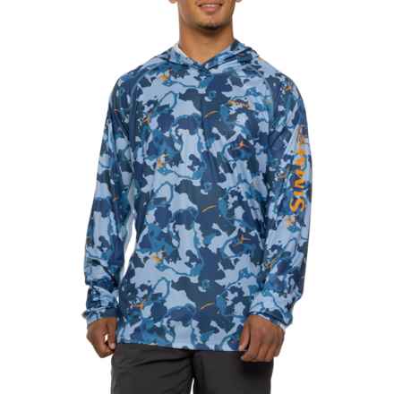 Simms Challenger Solar Hooded Shirt - UPF 30+, Long Sleeve in Regiment Camo Nightfall/Sky