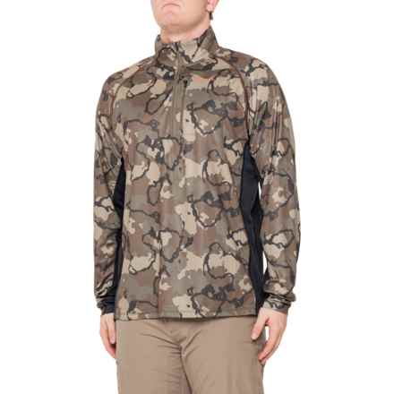 Simms Challenger Solar Shirt - UPF 30+, Zip Neck, Long Sleeve in Regiment Camo Olive Drab/Black
