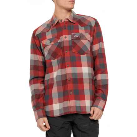 Simms Santee Flannel Shirt - Organic Cotton, Long Sleeve in Auburn Red/Slate Buffalo Check