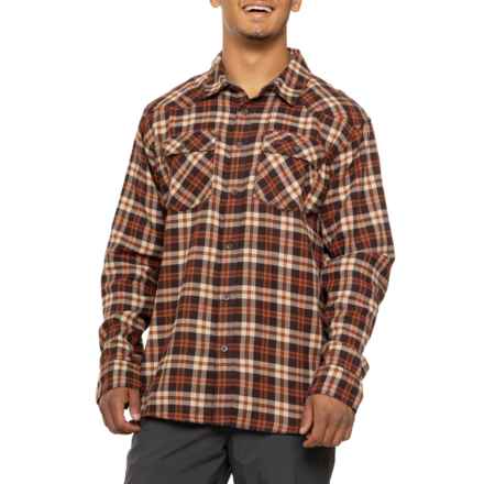 Simms Santee Flannel Shirt - Organic Cotton, Long Sleeve in Maghoany/Tan Camp Plaid