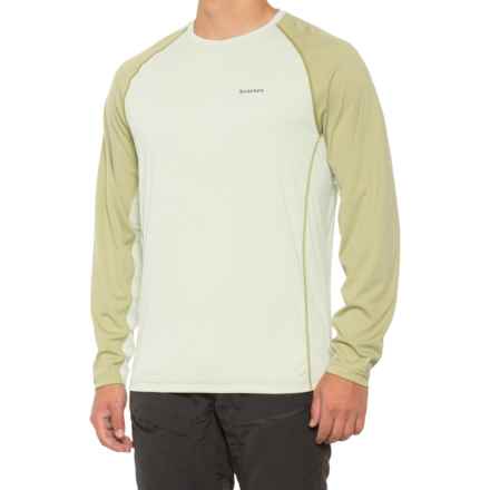 Simms SolarFlex® Crew Shirt - UPF 50+, Long Sleeve (For Men) in Light Green/Sage Heather