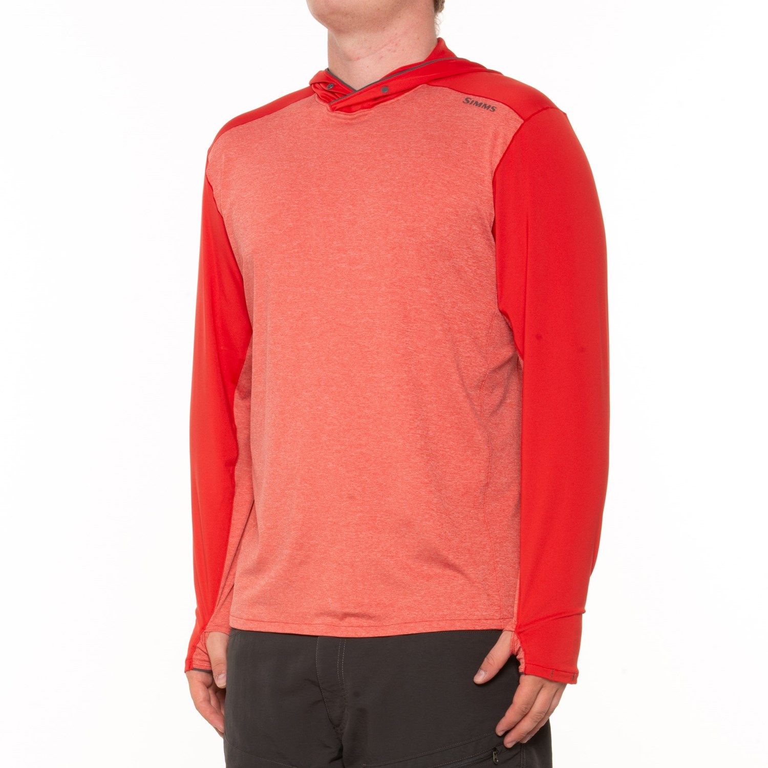 Simms Men’s fishing shirt UPF 50 Orange and Grey XL