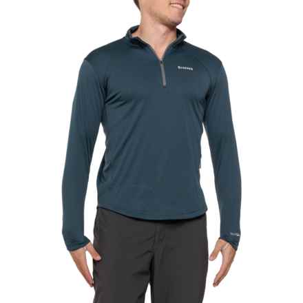 Simms SolarFlex® Plus Shirt - UPF 50, Zip Neck, Long Sleeve in Dark Moon