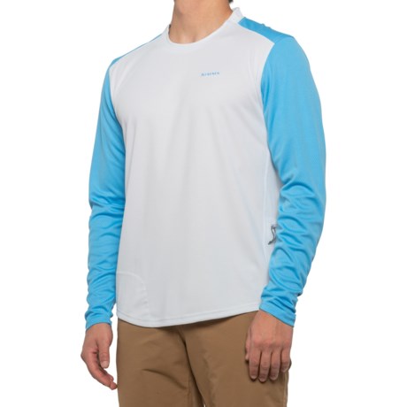 Simms SolarFlex Shirt - UPF 50+, Long Sleeve (For Men) in Tundra/Summer Sky