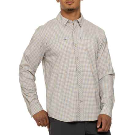 Simms Stone Cold Shirt - UPF 50+, Long Sleeve in Sun Glow/Storm Retro Plaid