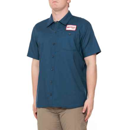 Simms Stripe Shop Shirt - Short Sleeve in Navy
