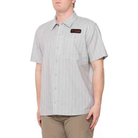 Simms Stripe Shop Shirt - Short Sleeve in Sterling/Clay