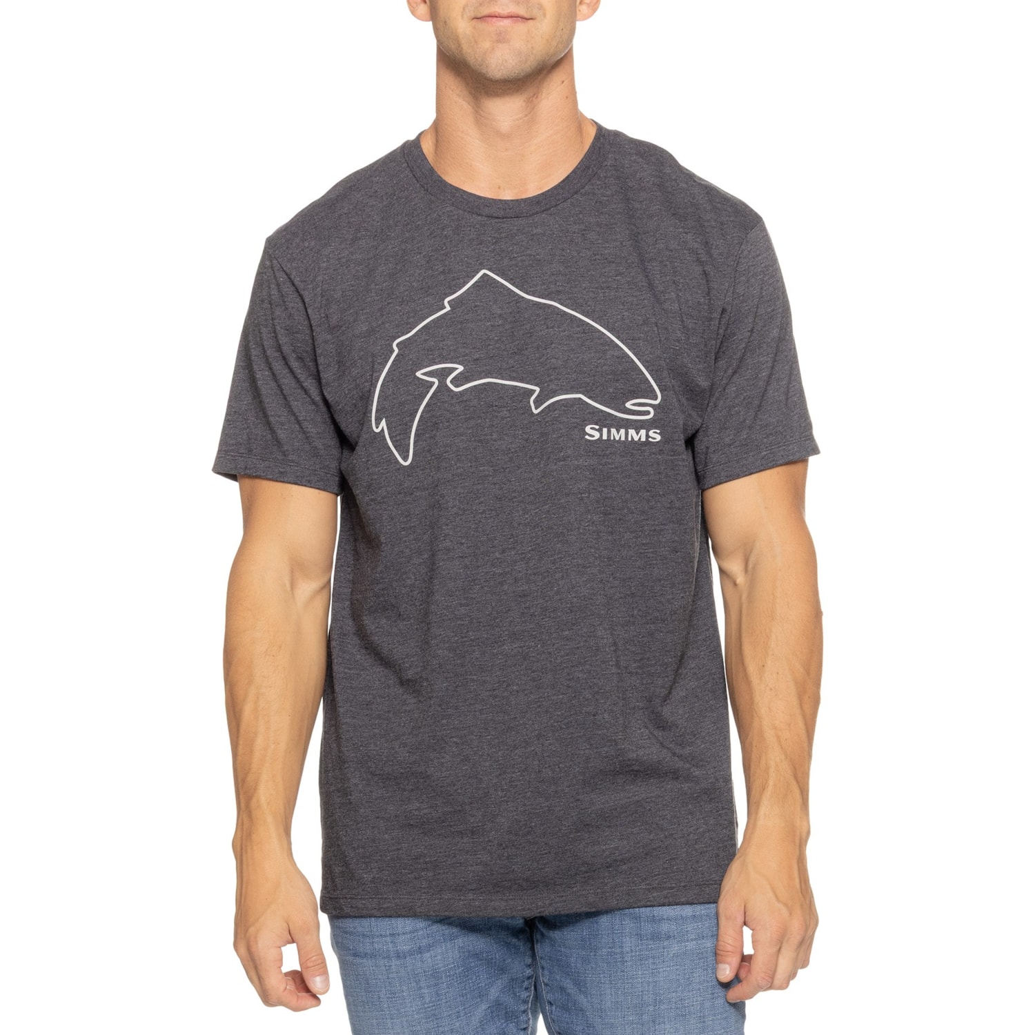 Simms Trout Outline T-Shirt - Short Sleeve - Save 62%