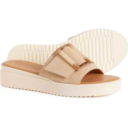 Simona Rossi Made in Italy Tortoise Buckle Sandals - Suede (For Women) in Natural