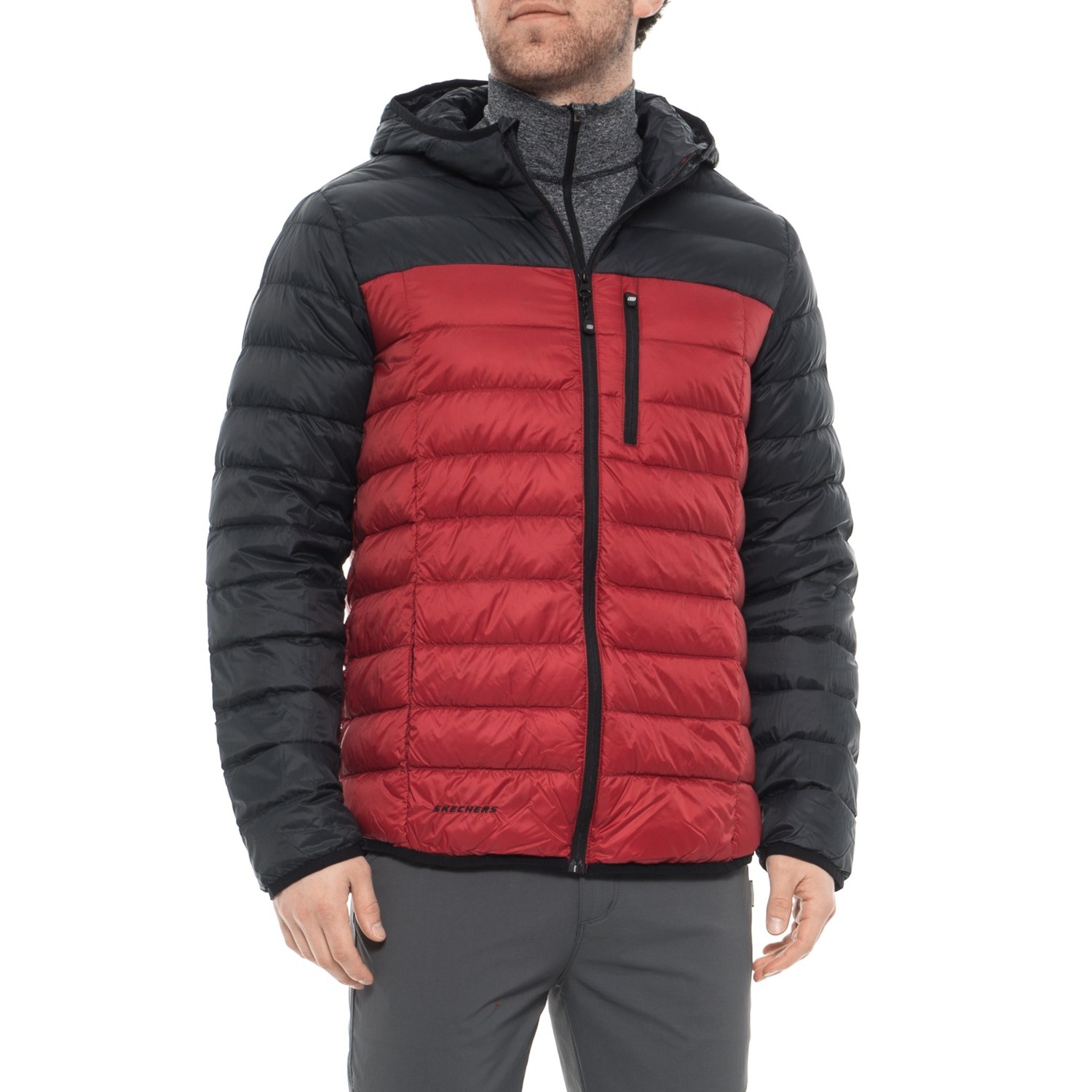 color block down jacket