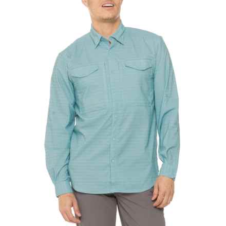 SKINNY WATER CULTURE Withlacoochee Woven Shirt - UPF 50+, Long Sleeve in Azul Stripe
