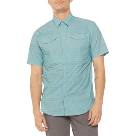 SKINNY WATER CULTURE Withlacoochee Woven Shirt - UPF 50+, Short Sleeve in Azul Stripe