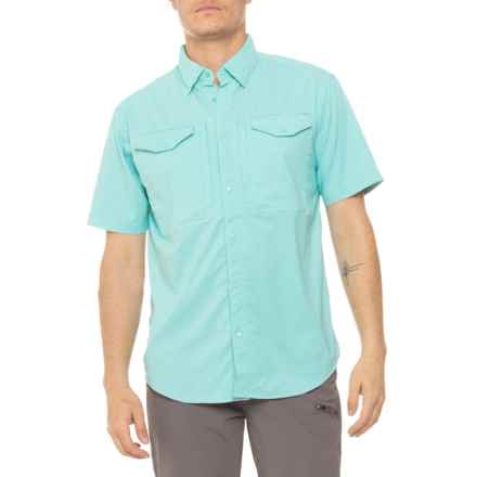 SKINNY WATER CULTURE Withlacoochee Woven Shirt - UPF 50+, Short Sleeve in Ocean Wave
