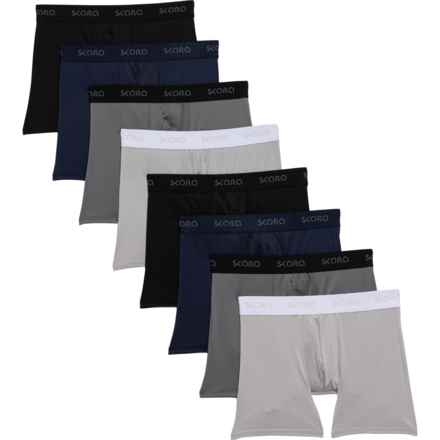 Skora Sport-Performance Boxer Briefs - 8-Pack, 6” in Soft Silver/ Blue Cove/ Grey Flannel/ Black