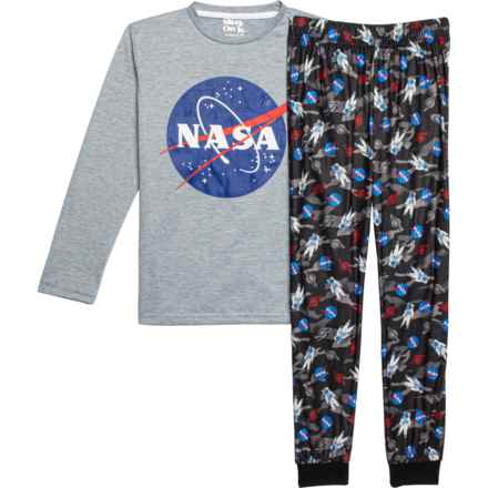 Sleep On It Big Boys Astronaut Pajamas - Long Sleeve in Gray