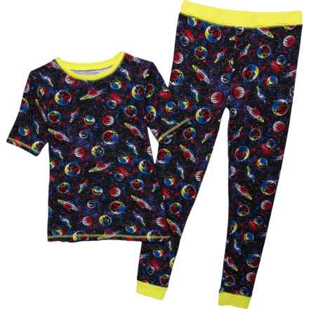 Sleep On It Big Boys Tight Fit Pajamas - Short Sleeve in Black