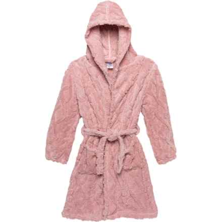 Sleep On It Big Girls Hooded Robe - Long Sleeve in Pink