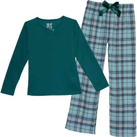 Sleep On It Big Girls Pajamas - Long Sleeve in Green