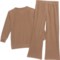 5CUTM_2 Sleep On It Big Girls Ribbed Velour Pajamas - Long Sleeve