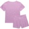 4JPCU_3 Sleep On It Big Girls Shorts Pajamas with Hairband - Short Sleeve