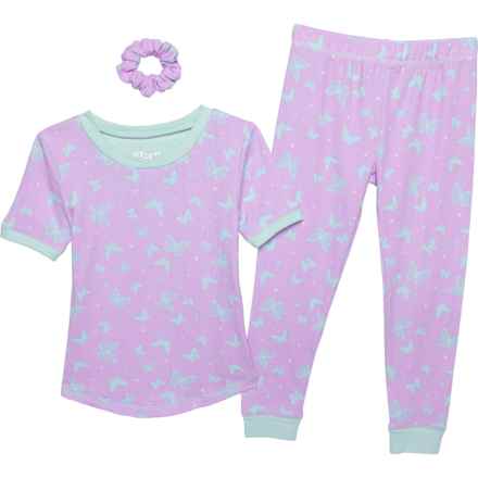 Sleep On It Big Girls Tight Fit Pajamas - Short Sleeve in Purple