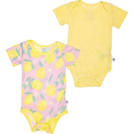 Sleep On It Infant Girls Baby Bodysuit - 2-Pack, Short Sleeve in Yellow Combo