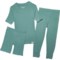 Sleep On It Little Boys Tight Fit Ribbed Pajamas - 3-Piece, Organic Cotton, Short Sleeve in Green