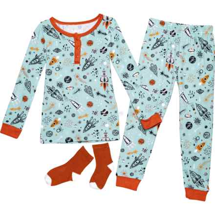 Sleep On It Toddler Boys Tight Fit Pajamas - Long Sleeve in Green