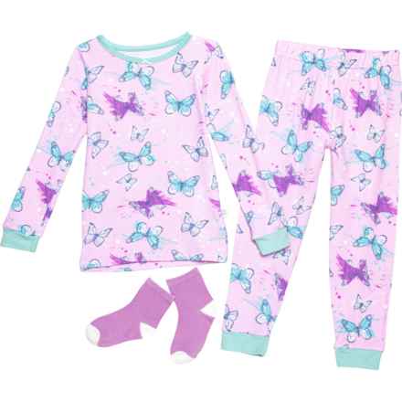 Sleep On It Toddler Girls Tight Fit Pajamas - Long Sleeve in Purple