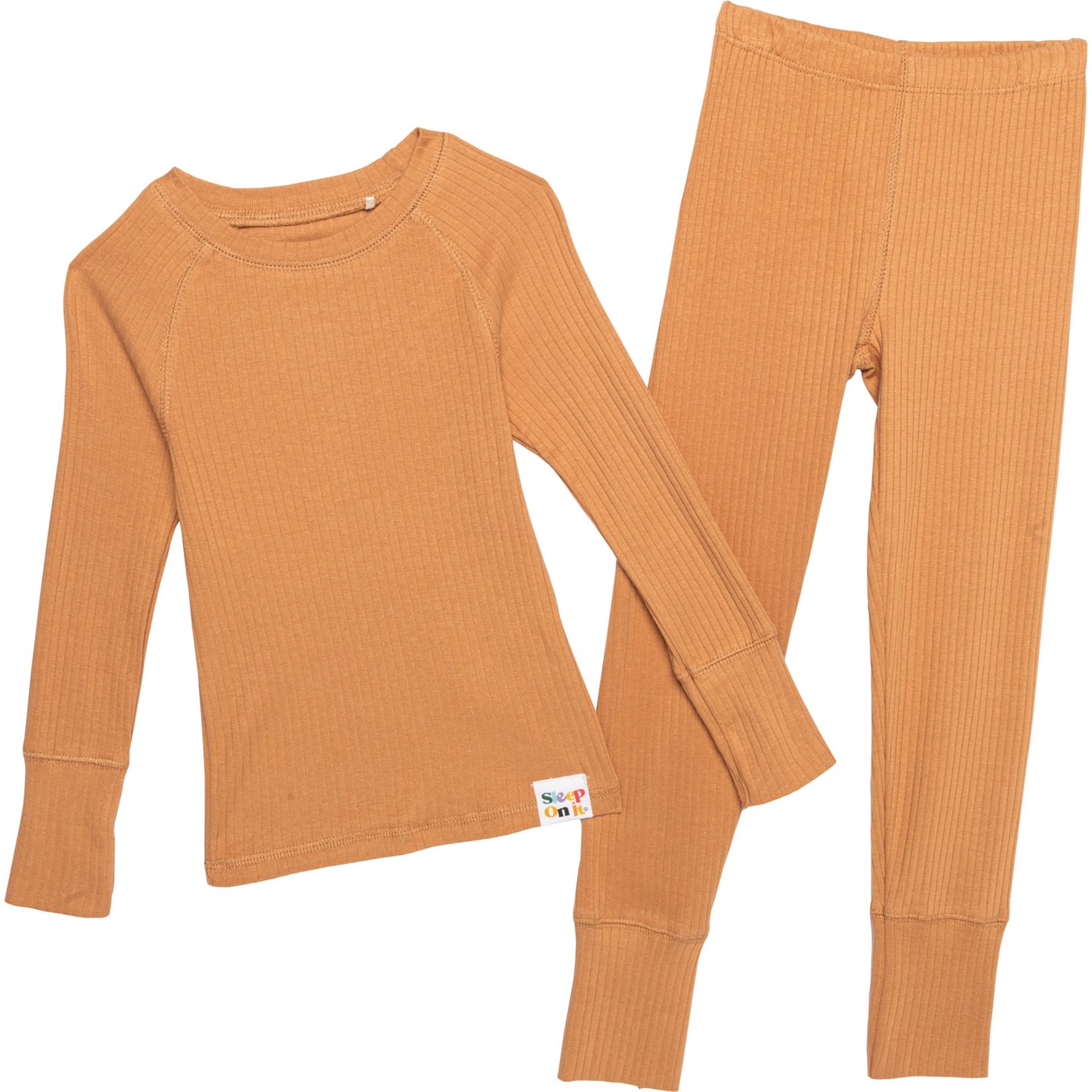 Sleep On It Toddler Girls Tight Fit RibKnit Raglan Pajamas Long