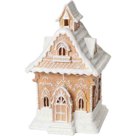 Sleigh Hill LED Light-Up Gingerbread House - 13” in Brown