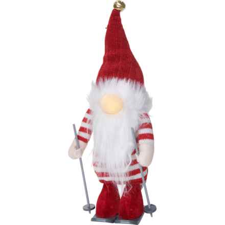 Sleigh Hill Skiing Gnome Decoration - 14.5” in Red