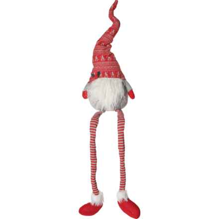 Sleigh Hill Trading Co. Fabric Gnome Shelf Sitter in Red/Grey