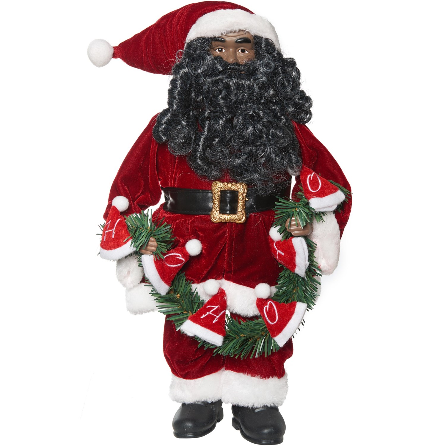 Sleigh Hill Trading Co. Standing Santa Holding Garland Decoration - 18 ...