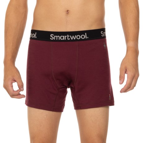 SmartWool Active Boxer Briefs - Merino Wool in Black Cherry