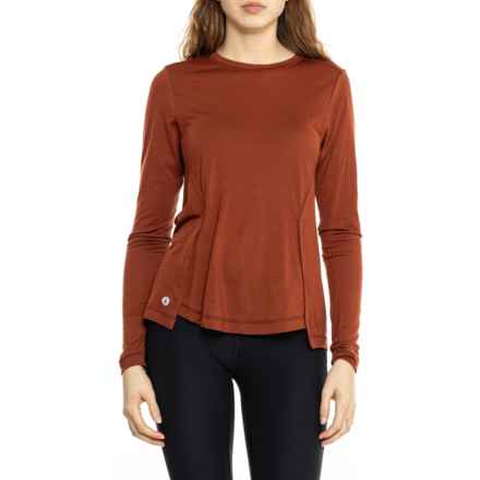 SmartWool Active Crew Neck Shirt - Merino Wool, Long Sleeve in Pecan Brown