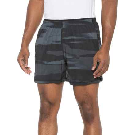 SmartWool Active Lined Shorts - 5’’, Built-In Brief in Black Horizon Print