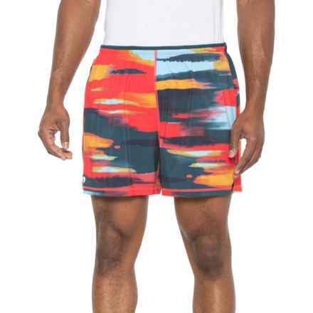 SmartWool Active Lined Shorts - 5’’, Built-In Brief in Carnival Horizon Print