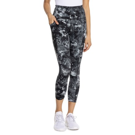 Watercolor Yoga Heel Support In Printed Leggings Ankle length for