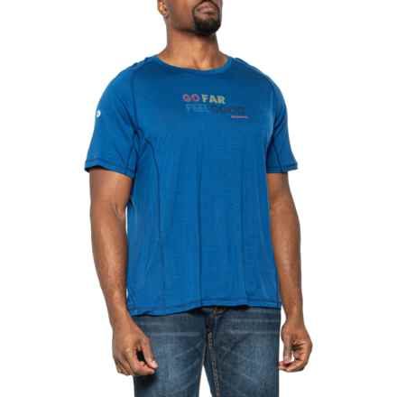 SmartWool Active Ultralite Graphic T-Shirt - Merino Wool, Short Sleeve in Blueberry Hill