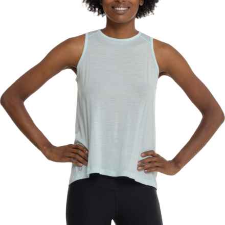 SmartWool Active Ultralite High Neck Tank Top - Merino Wool in Active Bleached Aqua H