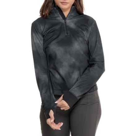 SmartWool Active Uptempo Shirt - Zip Neck, Merino Wool, Long Sleeve in Black Cloud