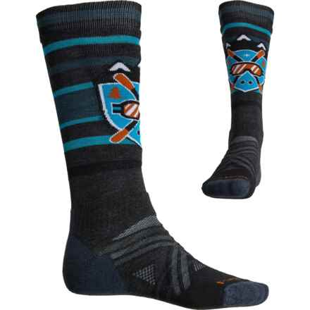 SmartWool Alpine Edge Pattern Full Cushion Ski Socks - Merino Wool, Over the Calf (For Men and Women) in Charcoal